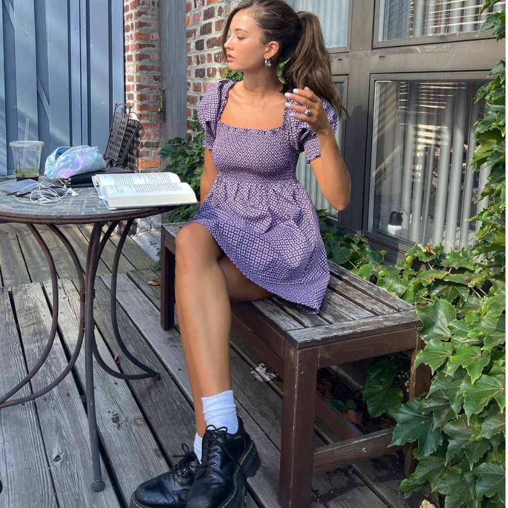 Hill House Athena Nap Dress Plum Jacquard NWT